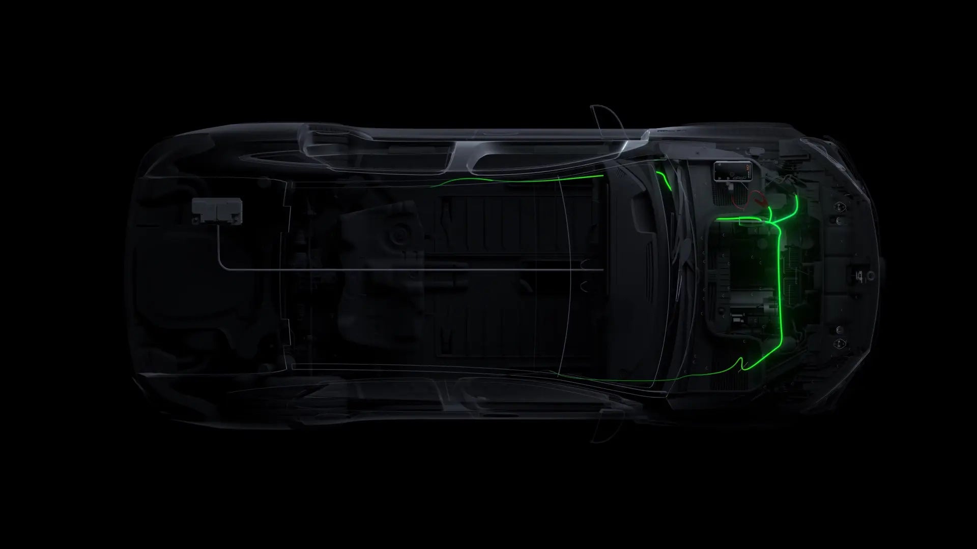 Car x-ray showing the M7 starting system
